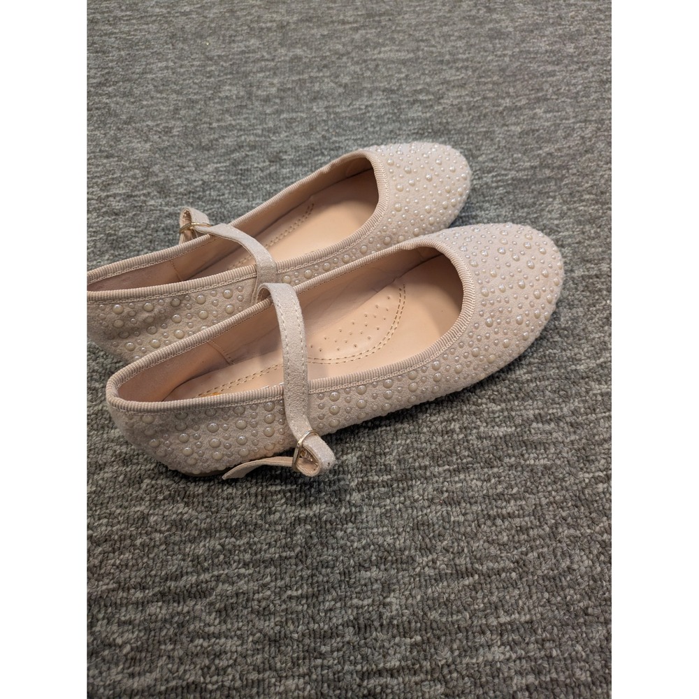 Lucky Top Kids Girls Pearl Embellished Mary Jane Flats‎ Blush Pink Size 3 Dressy
